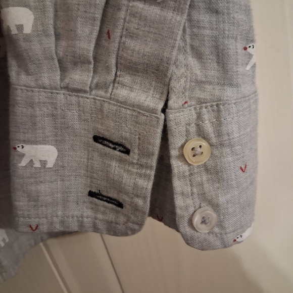 Talbots Gray Shirt with Bear Print - Picture 4 of 9